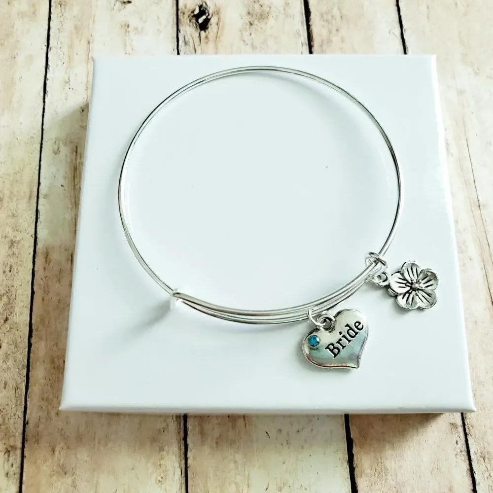 Bride Charm Bracelet, Wedding Party Jewelry